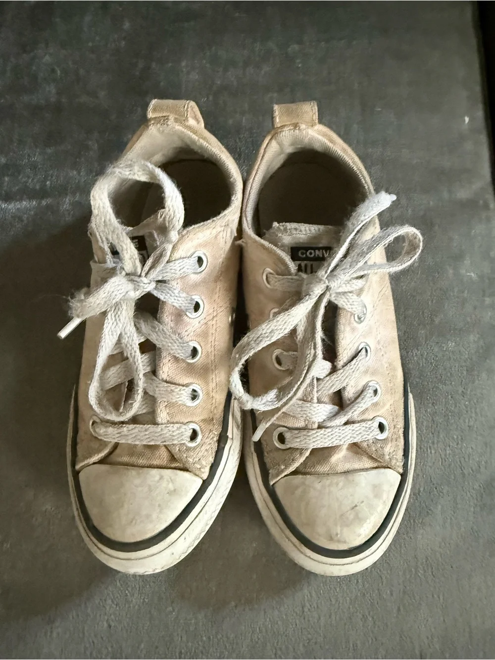 Converse Kids Beige Low-Top Canvas Sneakers